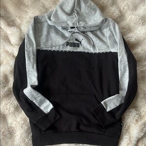 Men’s Puma Gray Black Colorblock Hoodie S Small NWT NEW